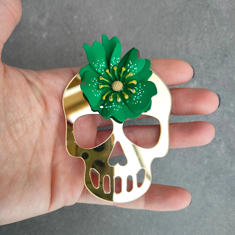 Calavera Flor Verde