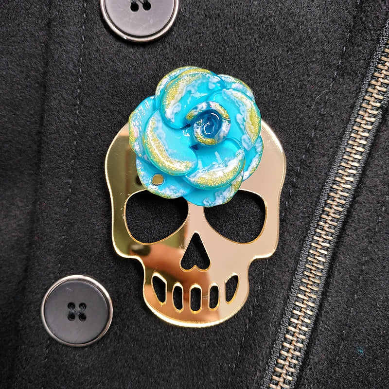 Calavera Flor Turquesa