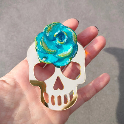 Calavera Flor Turquesa